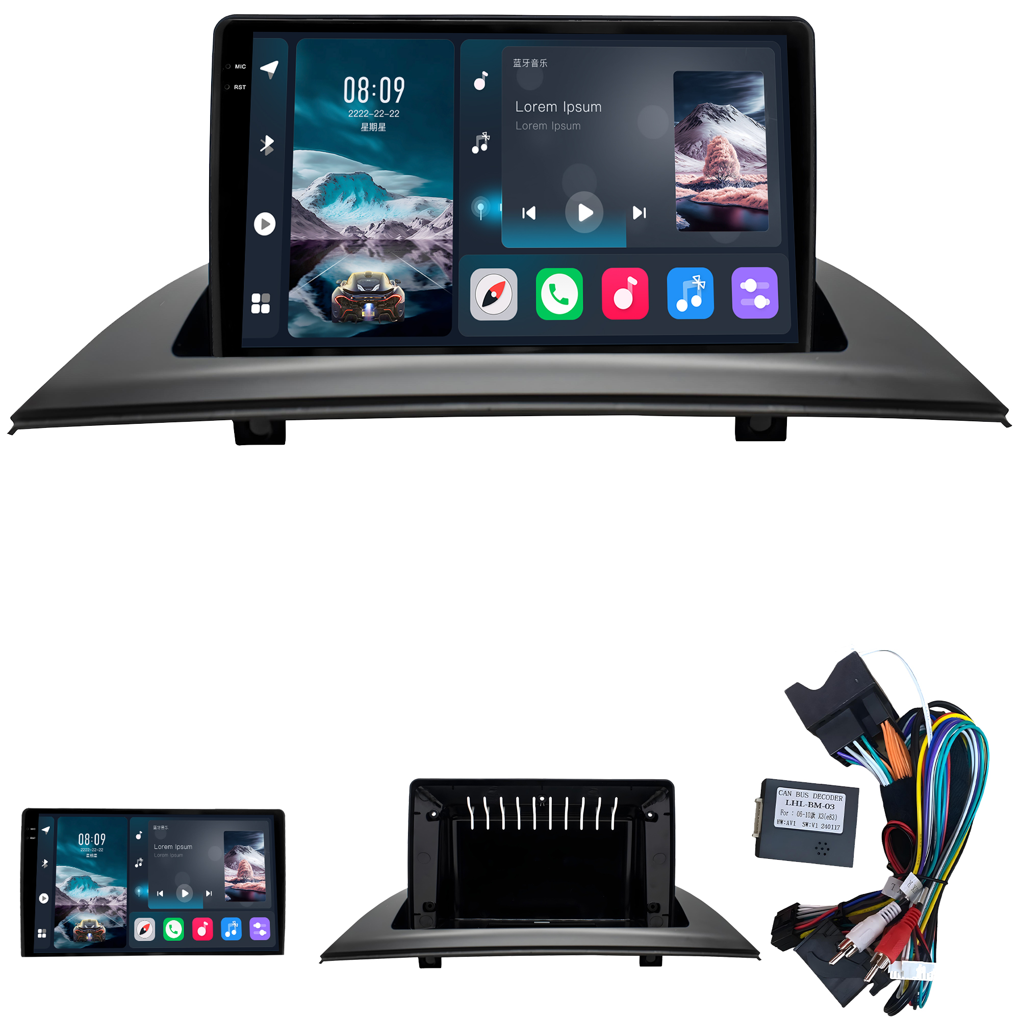 MULTIMÍDIA <BR> SOAUDIO S LINE <BR> 2RAM 64GB QLED 9'' <BR> X3 2006 A 2010 - Imagem 2