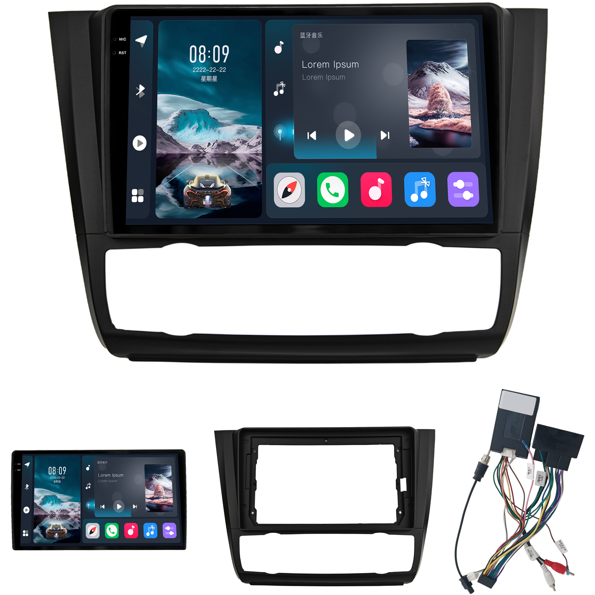 MULTIMÍDIA <BR> SOAUDIO S LINE <BR> 2RAM 64GB QLED 9'' <BR> SÉRIE 1 118i 120i 130i 135i <BR> 2006 A 2012 <BR> AR DIGITAL - Imagem 2