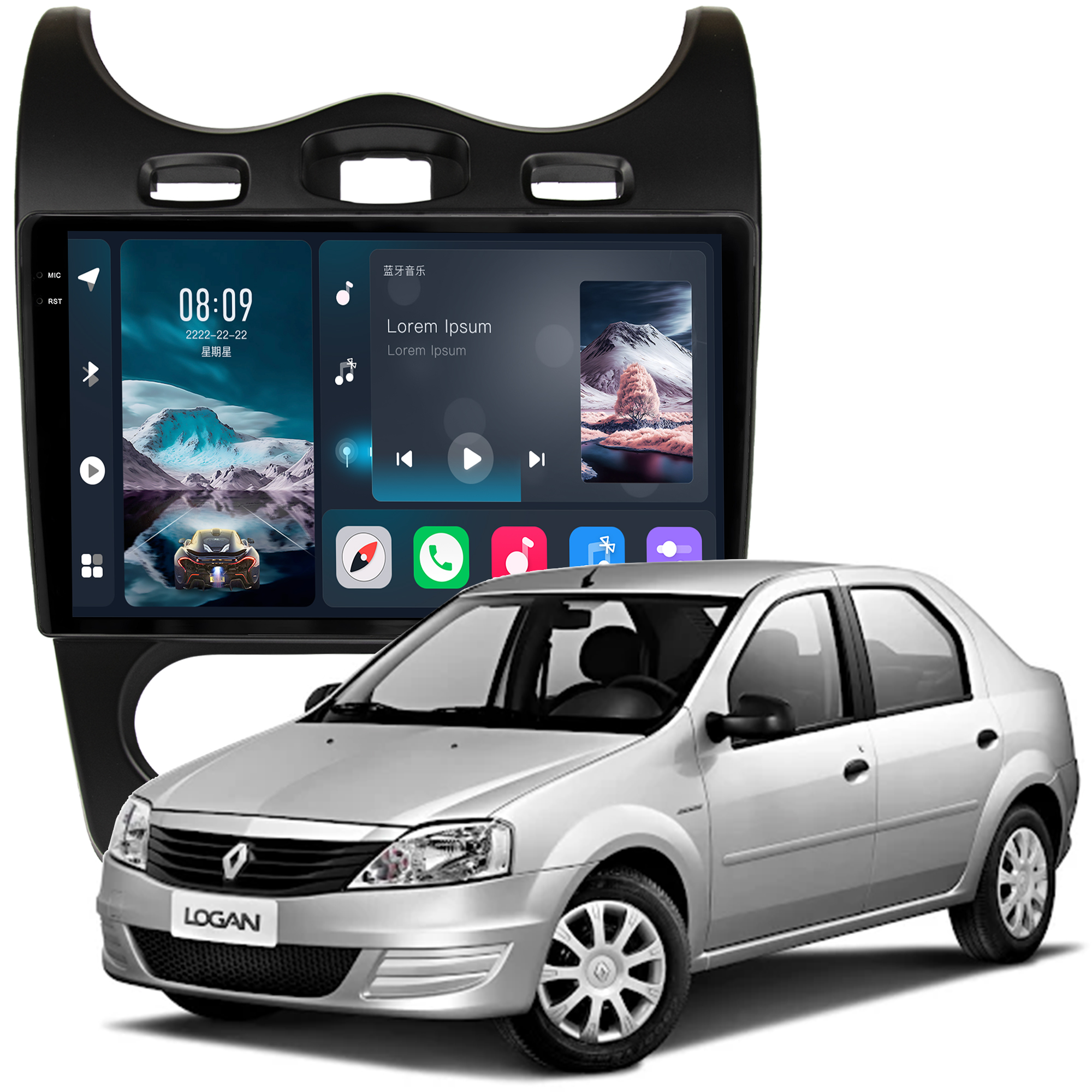 MULTIMÍDIA <BR> SOAUDIO S LINE <BR> 2RAM 64GB QLED 10" <BR> SANDERO <BR> LOGAN 2012 A 2014