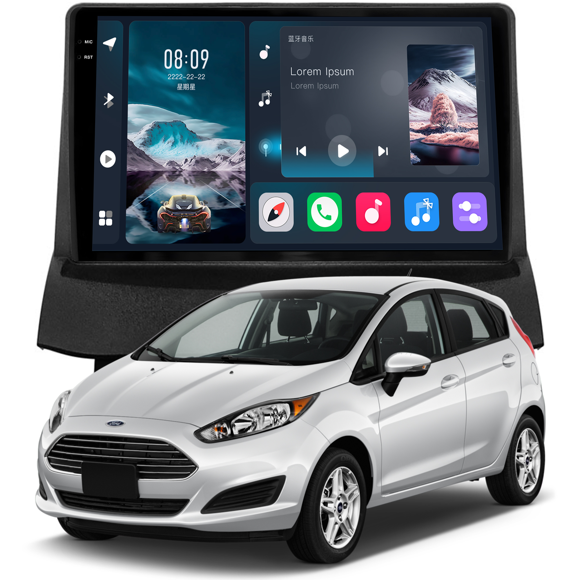 MULTIMÍDIA <BR> SOAUDIO S LINE <BR> 2RAM 64GB QLED 9'' <BR> FIESTA NEW FIESTA <BR> 2011 A 2019