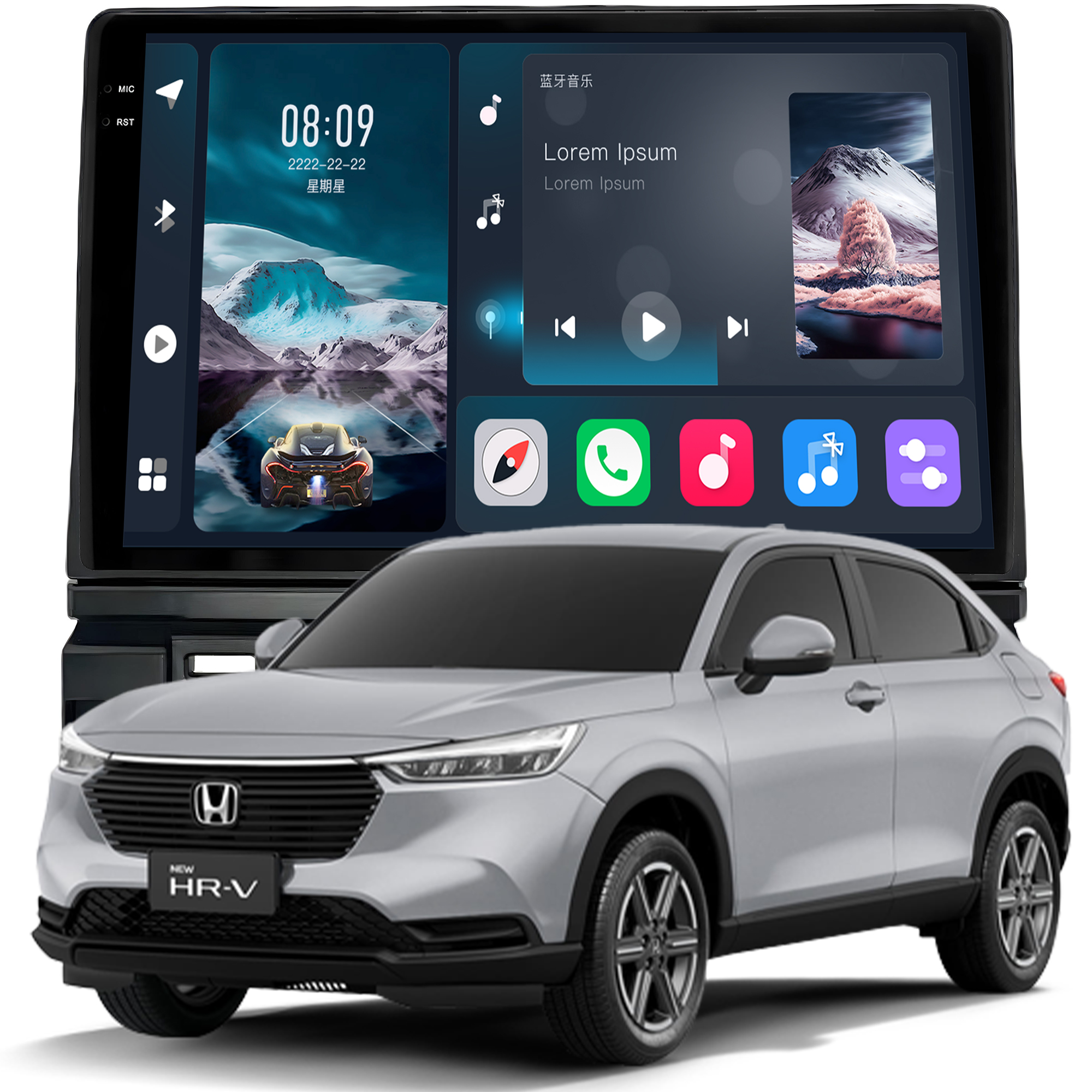 MULTIMÍDIA <BR> SOAUDIO S LINE <BR> 2RAM 64GB QLED 10'' <BR> HRV 2022 ACIMA