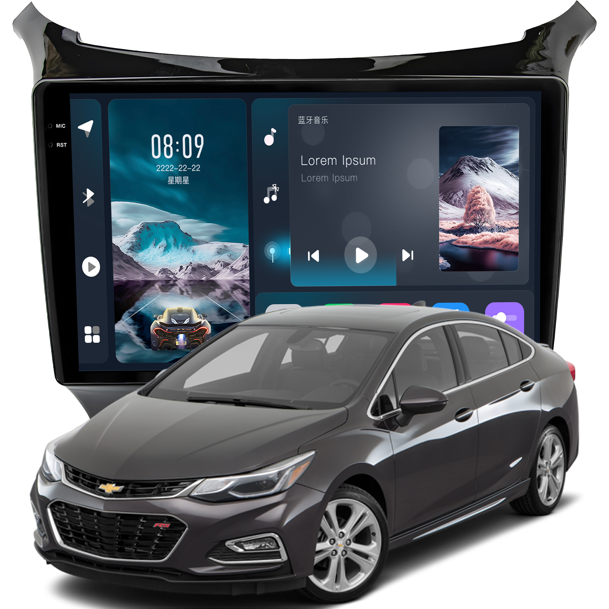 MULTIMÍDIA <BR> SOAUDIO S LINE <BR> 2RAM 64GB QLED 9" <BR> CRUZE LT 2017 A 2023