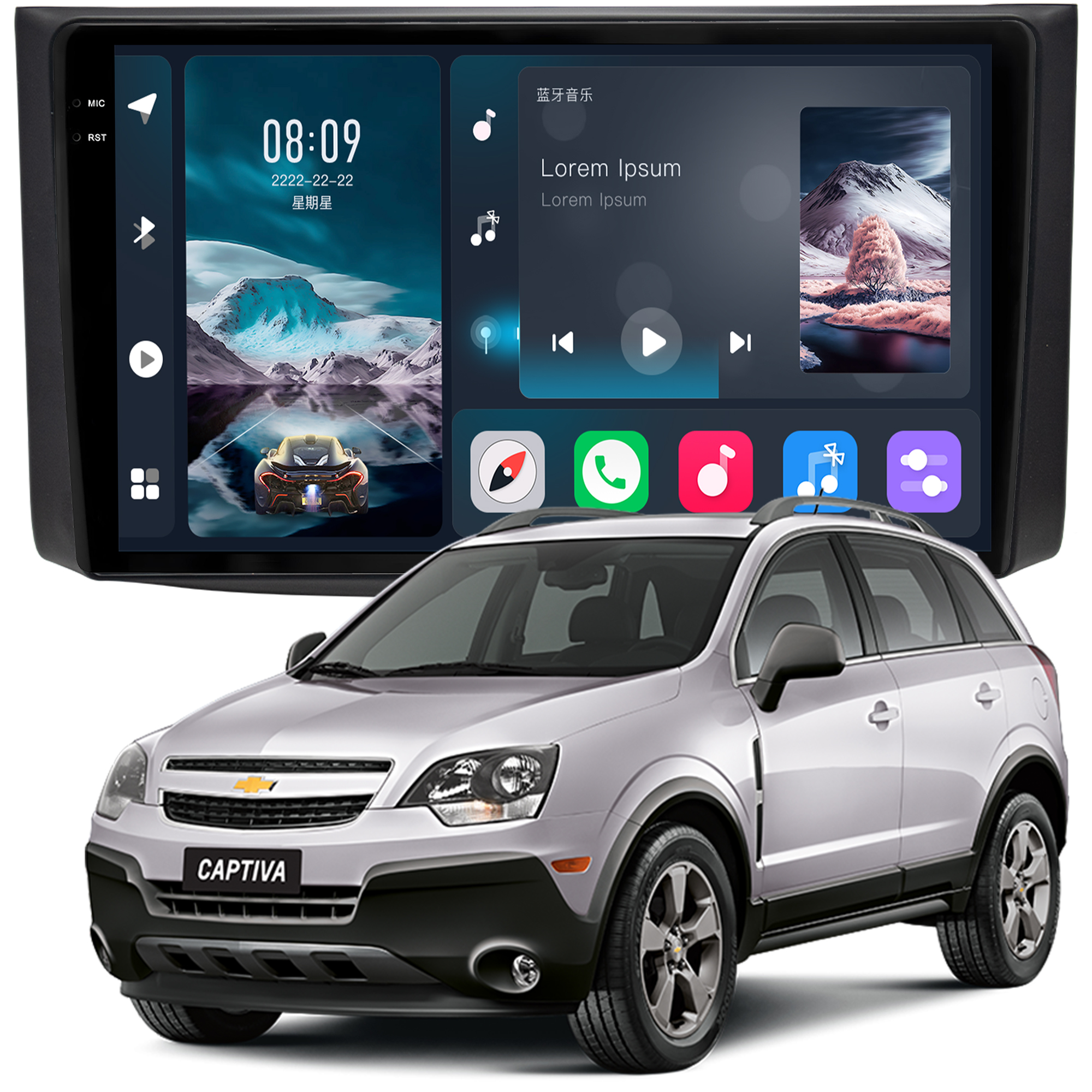 MULTIMÍDIA <BR> SOAUDIO S LINE <BR> 2RAM 64GB QLED 9" <BR> CAPTIVA