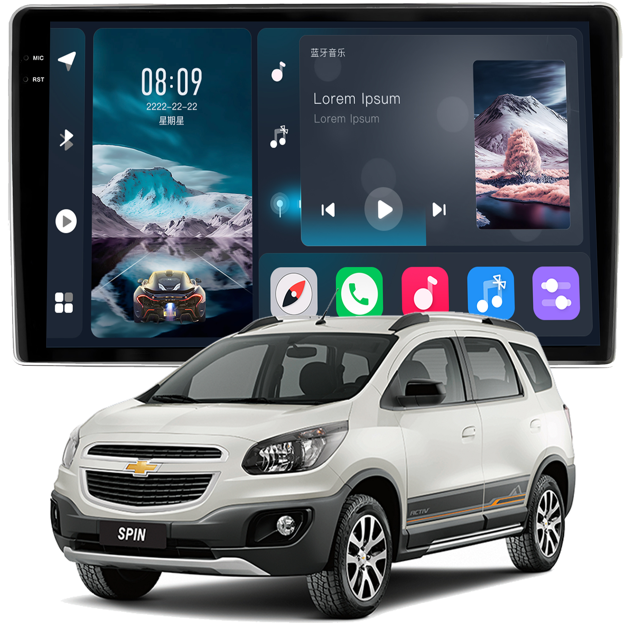 MULTIMÍDIA <BR> SOAUDIO S LINE <BR> 2RAM 64GB QLED 9'' <BR> SPIN 2012 A 2024