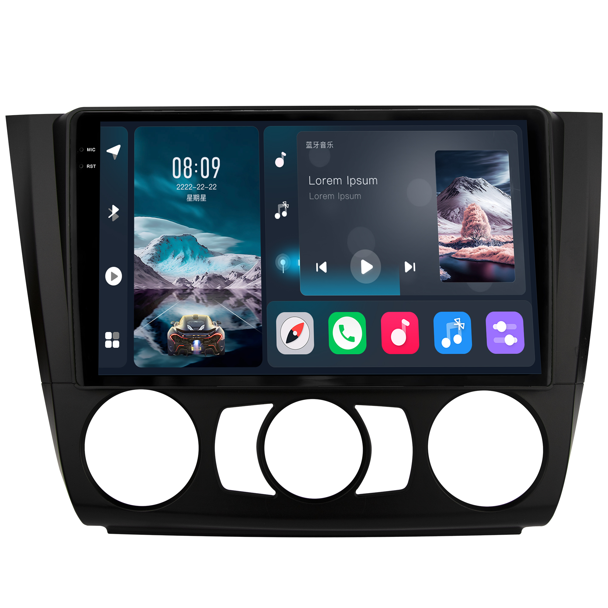 MULTIMÍDIA <BR> SOAUDIO S LINE <BR> 2RAM 64GB QLED 9'' <BR> SÉRIE 1 118i 120i 130i 135i <BR> 2006 A 2012 <BR> AR AR ANALÓGICO - Imagem 3