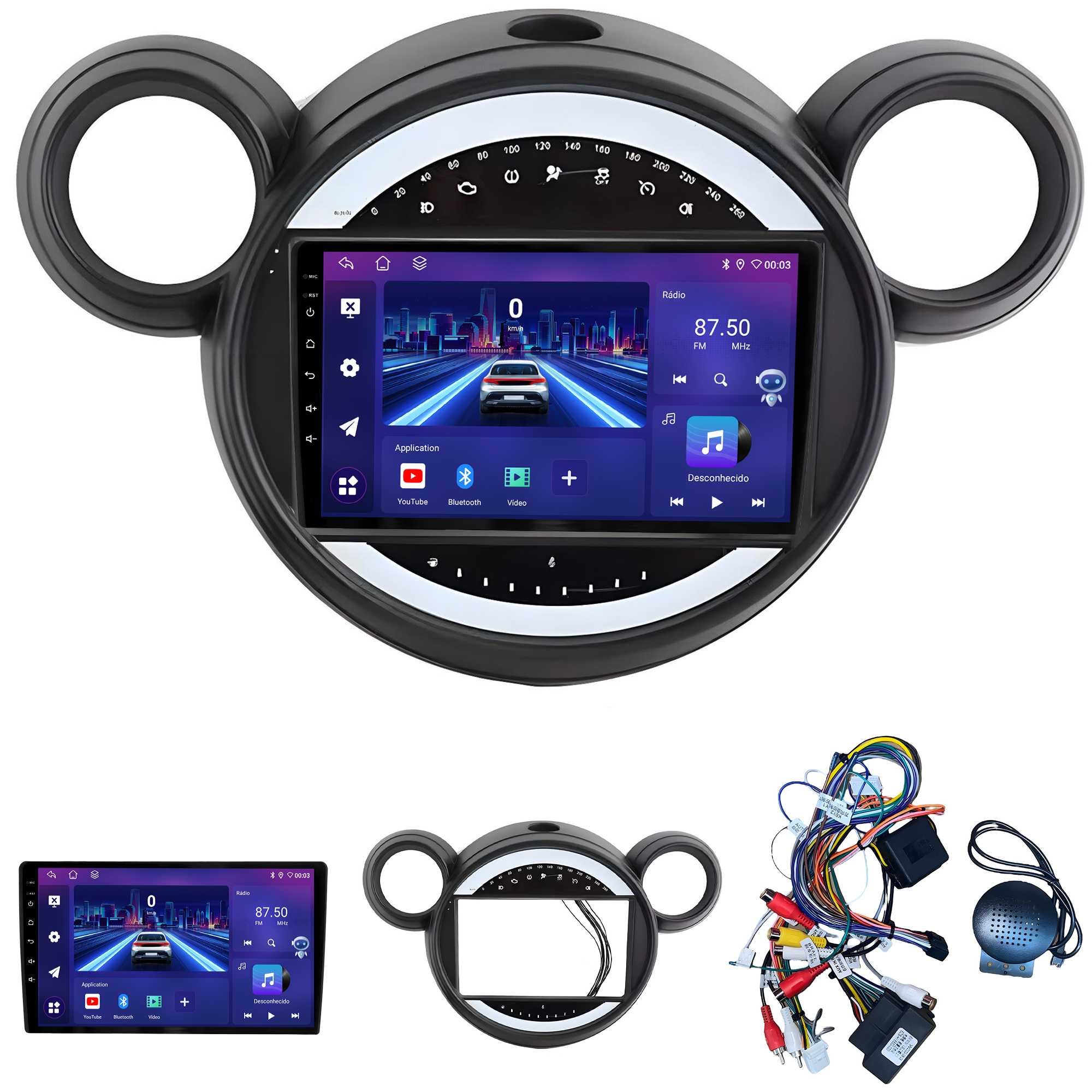 MULTIMÍDIA JOKER <BR> 6RAM 128GB 9" <BR> MINI COOPER 1.6 2007 A 2016 - Imagem 2