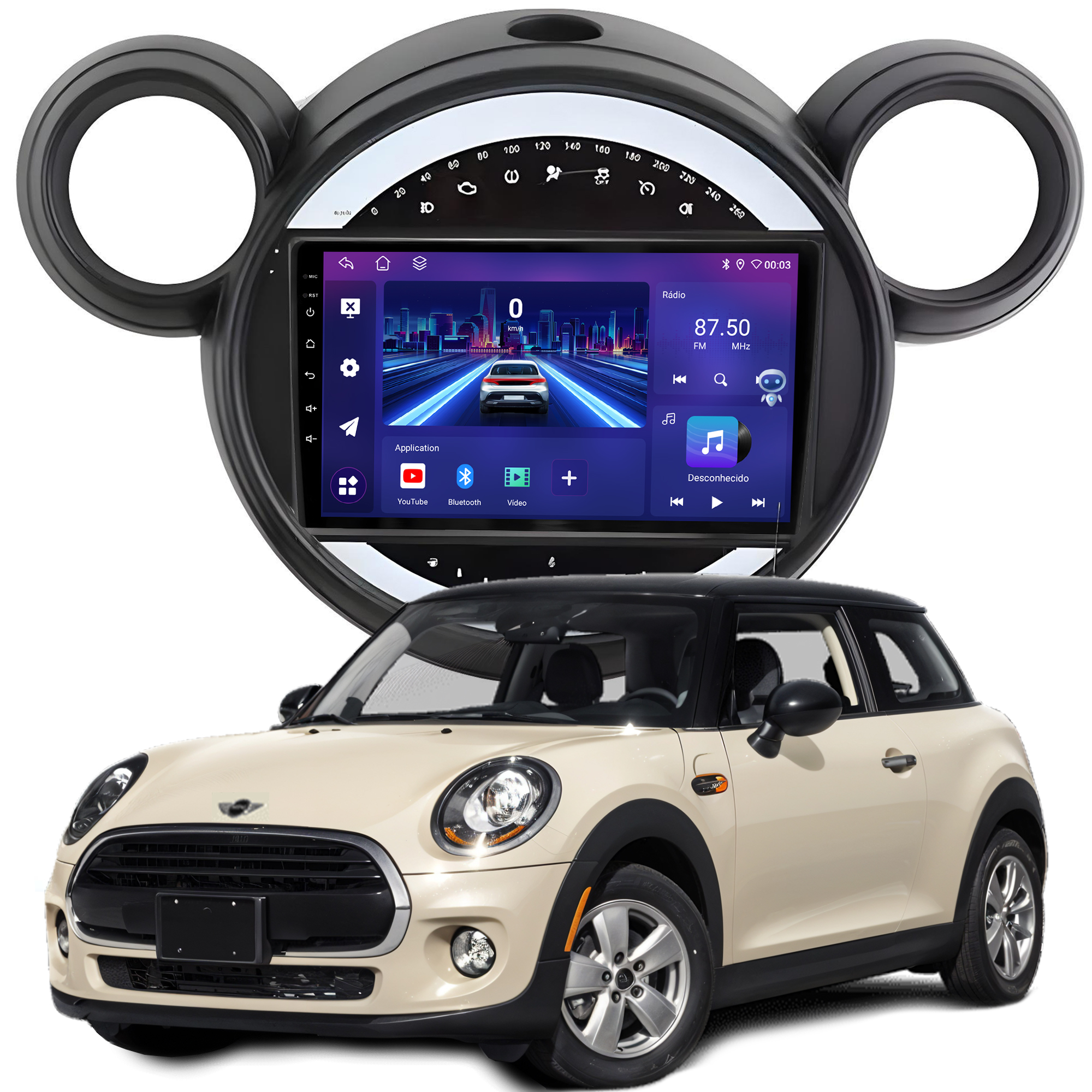 MULTIMÍDIA JOKER <BR> 6RAM 128GB 9" <BR> MINI COOPER 1.6 2007 A 2016