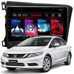 MULTIMÍDIA LENOVO <BR> 2RAM 64GB QLED 9" <BR> CIVIC G9 2012 A 2016