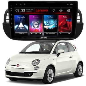 MULTIMÍDIA LENOVO <BR> 2RAM 64GB QLED 9" <BR> FIAT 500 ATÉ 2015